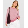 image:imageANRABESS Womens Fall Long Sleeve Striped Crochet Sweaters TopPink White