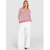 image:imageANRABESS Womens Fall Long Sleeve Striped Crochet Sweaters TopPink White