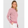 image:imageANRABESS Womens Fall Long Sleeve Striped Crochet Sweaters TopPink White