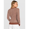 image:imageANRABESS Womens Fall Long Sleeve Striped Crochet Sweaters TopRust Rose White