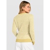 image:imageANRABESS Womens Fall Long Sleeve Striped Crochet Sweaters TopYellow White