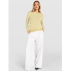 image:imageANRABESS Womens Fall Long Sleeve Striped Crochet Sweaters TopYellow White