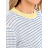 image:imageANRABESS Womens Fall Long Sleeve Striped Crochet Sweaters TopYellow White Blue