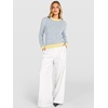 image:imageANRABESS Womens Fall Long Sleeve Striped Crochet Sweaters TopYellow White Blue