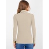 image:imageANRABESS Womens Long Sleeve Turtleneck Shirts Fall Ribbed Fitted TopsAlmond