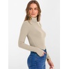 image:imageANRABESS Womens Long Sleeve Turtleneck Shirts Fall Ribbed Fitted TopsAlmond