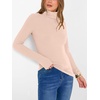 image:imageANRABESS Womens Long Sleeve Turtleneck Shirts Fall Ribbed Fitted TopsApricot