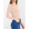 image:imageANRABESS Womens Long Sleeve Turtleneck Shirts Fall Ribbed Fitted TopsApricot