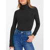 image:imageANRABESS Womens Long Sleeve Turtleneck Shirts Fall Ribbed Fitted TopsBlack