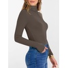 image:imageANRABESS Womens Long Sleeve Turtleneck Shirts Fall Ribbed Fitted TopsBrown