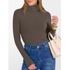 image:imageANRABESS Womens Long Sleeve Turtleneck Shirts Fall Ribbed Fitted TopsBrown
