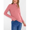 image:imageANRABESS Womens Long Sleeve Turtleneck Shirts Fall Ribbed Fitted TopsCoral Pink