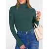 image:imageANRABESS Womens Long Sleeve Turtleneck Shirts Fall Ribbed Fitted TopsDark Green