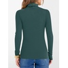 image:imageANRABESS Womens Long Sleeve Turtleneck Shirts Fall Ribbed Fitted TopsDark Green