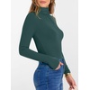 image:imageANRABESS Womens Long Sleeve Turtleneck Shirts Fall Ribbed Fitted TopsDark Green