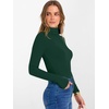 image:imageANRABESS Womens Long Sleeve Turtleneck Shirts Fall Ribbed Fitted TopsDeep Green