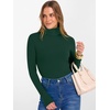 image:imageANRABESS Womens Long Sleeve Turtleneck Shirts Fall Ribbed Fitted TopsDeep Green