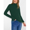 image:imageANRABESS Womens Long Sleeve Turtleneck Shirts Fall Ribbed Fitted TopsDeep Green