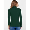 image:imageANRABESS Womens Long Sleeve Turtleneck Shirts Fall Ribbed Fitted TopsDeep Green