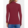 image:imageANRABESS Womens Long Sleeve Turtleneck Shirts Fall Ribbed Fitted TopsDeep Red