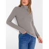 image:imageANRABESS Womens Long Sleeve Turtleneck Shirts Fall Ribbed Fitted TopsGray Khaki