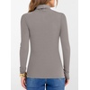 image:imageANRABESS Womens Long Sleeve Turtleneck Shirts Fall Ribbed Fitted TopsGray Khaki