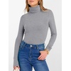 image:imageANRABESS Womens Long Sleeve Turtleneck Shirts Fall Ribbed Fitted TopsGrey