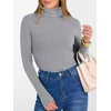 image:imageANRABESS Womens Long Sleeve Turtleneck Shirts Fall Ribbed Fitted TopsGrey