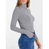 image:imageANRABESS Womens Long Sleeve Turtleneck Shirts Fall Ribbed Fitted TopsGrey