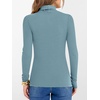 image:imageANRABESS Womens Long Sleeve Turtleneck Shirts Fall Ribbed Fitted TopsGrey Blue