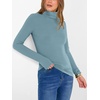 image:imageANRABESS Womens Long Sleeve Turtleneck Shirts Fall Ribbed Fitted TopsGrey Blue