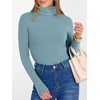 image:imageANRABESS Womens Long Sleeve Turtleneck Shirts Fall Ribbed Fitted TopsGrey Blue