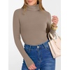 image:imageANRABESS Womens Long Sleeve Turtleneck Shirts Fall Ribbed Fitted TopsKhaki
