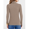 image:imageANRABESS Womens Long Sleeve Turtleneck Shirts Fall Ribbed Fitted TopsKhaki