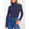 image:imageANRABESS Womens Long Sleeve Turtleneck Shirts Fall Ribbed Fitted TopsNavy Blue