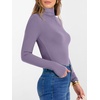 image:imageANRABESS Womens Long Sleeve Turtleneck Shirts Fall Ribbed Fitted TopsPurple