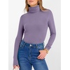 image:imageANRABESS Womens Long Sleeve Turtleneck Shirts Fall Ribbed Fitted TopsPurple