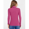 image:imageANRABESS Womens Long Sleeve Turtleneck Shirts Fall Ribbed Fitted TopsRose Pink