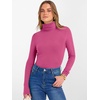 image:imageANRABESS Womens Long Sleeve Turtleneck Shirts Fall Ribbed Fitted TopsRose Pink