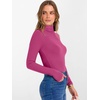 image:imageANRABESS Womens Long Sleeve Turtleneck Shirts Fall Ribbed Fitted TopsRose Pink