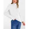 image:imageANRABESS Womens Long Sleeve Turtleneck Shirts Fall Ribbed Fitted TopsWhite