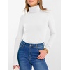 image:imageANRABESS Womens Long Sleeve Turtleneck Shirts Fall Ribbed Fitted TopsWhite