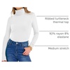 image:imageANRABESS Womens Long Sleeve Turtleneck Shirts Fall Ribbed Fitted TopsWhite