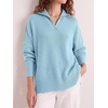 image:imageANRABESS Womens Oversized Quarter Zip Pullover SweatersLight Blue