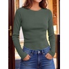 image:imageANRABESS Womens Waffle Knit Tops Fall Long Sleeve Slim Fitted ShirtsArmy Green