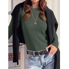 image:imageANRABESS Womens Waffle Knit Tops Fall Long Sleeve Slim Fitted ShirtsArmy Green