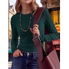 image:imageANRABESS Womens Waffle Knit Tops Fall Long Sleeve Slim Fitted ShirtsDeep Green