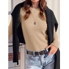 image:imageANRABESS Womens Waffle Knit Tops Fall Long Sleeve Slim Fitted ShirtsLight Brown