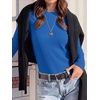 image:imageANRABESS Womens Waffle Knit Tops Fall Long Sleeve Slim Fitted ShirtsRoyal Blue
