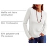 image:imageANRABESS Womens Waffle Knit Tops Fall Long Sleeve Slim Fitted ShirtsWhite